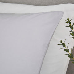Pair of Athens Pillowcases - 200 TC - Washed Cotton - Light Grey - DUSK
