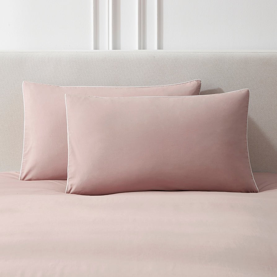 Pair of Cambridge Pillowcases - 200 TC - Cotton - Dusky Rose - DUSK