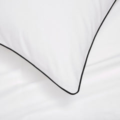 Pair of Cambridge Pillowcases - 200 TC - Cotton - White/Black - DUSK