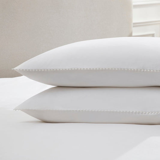 Pair of Girona Pillowcases - 200 TC - Cotton - White - DUSK 894