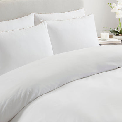Pair Of Girona Pillowcases - 200 TC - Cotton - White/Natural - DUSK
