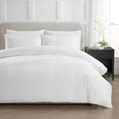 Pair Of Girona Pillowcases - 200 TC - Cotton - White/Natural - DUSK