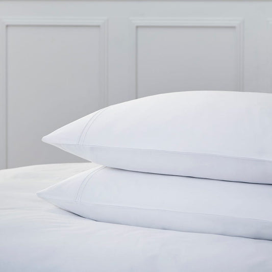 Pair of Kensington Classic Pillowcases - 800 TC - Egyptian Cotton - White - DUSK 861
