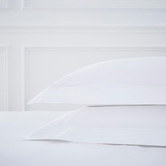 Pair of Kensington Oxford Pillowcases - 800 TC - Egyptian Cotton - White - DUSK 1200