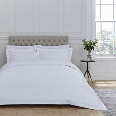 Pair of Kensington Oxford Pillowcases - 800 TC - Egyptian Cotton - White/Grey - DUSK