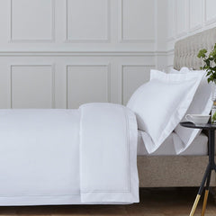 Pair of Kensington Oxford Pillowcases - 800 TC - Egyptian Cotton - White/Grey - DUSK