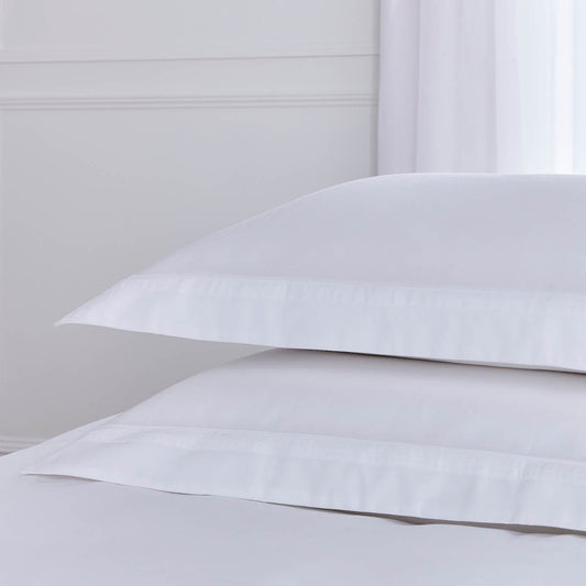 Pair of Knightsbridge Pillowcases - 600 TC - Egyptian Cotton - White - DUSK 1200