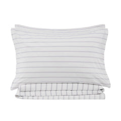 Pair of Milos Pillowcases – 200 TC – Washed Cotton - Chevron Striped – Blue - DUSK