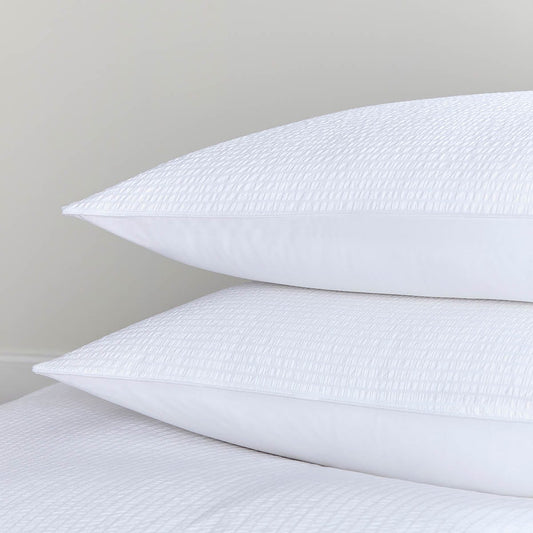 Pair of Mykonos Pillowcases - 200 TC - Cotton - White - DUSK 1200