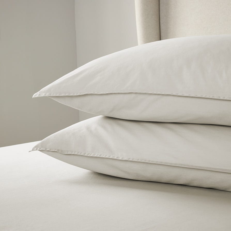 Pair of Pillowcases - 200 TC - Washed Cotton - Stone - DUSK
