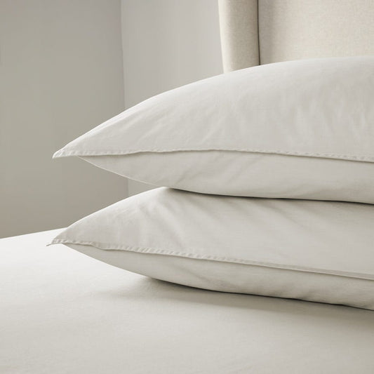 Pair of Pillowcases - 200 TC - Washed Cotton - Stone - DUSK 894