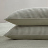 Pair of Portofino Waffle Pillowcases - 200 TC - Cotton - Sage Green - DUSK