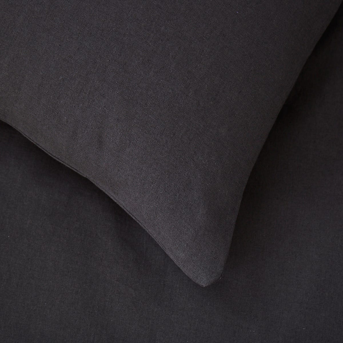 Pair Of Ravello Classic Pillowcases - Linen/Cotton - Charcoal - DUSK
