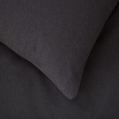 Pair Of Ravello Classic Pillowcases - Linen/Cotton - Charcoal - DUSK
