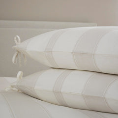 Pair Of Ravello Classic Pillowcases - Linen/Cotton - Stripe - DUSK