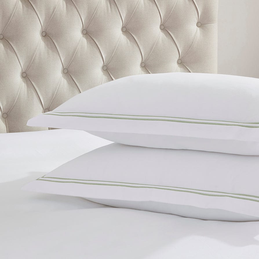 Pair of Regent Oxford Pillowcases - 400 TC - Sage - DUSK