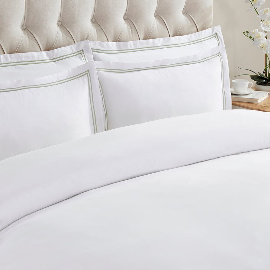 Pair of Regent Embroidered Oxford Pillowcases 400 Thread Count Satee