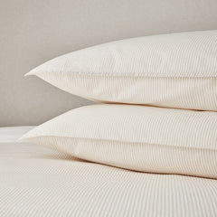 Pair of Rio Pillowcases - 200 TC - Washed Cotton - Stone/Stripe - DUSK