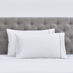 Pair of Single Row Classic Pillowcases - Super King - 400 Thread Count - Dark Grey - DUSK