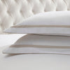 Pair of Sorrento Double Contrast Edge Oxford Pillowcases - 400 TC - Cotton - Natural - DUSK