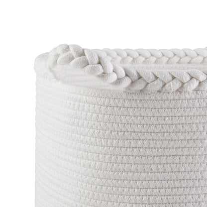 Plait Rope Storage Basket - Off White/Black - DUSK
