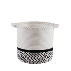 Plait Rope Storage Basket - Off White/Black - DUSK