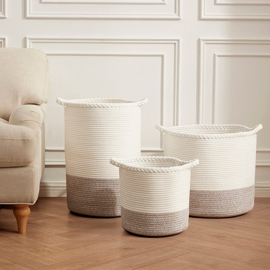 Plait Rope Storage Basket - Off White/Natural - DUSK