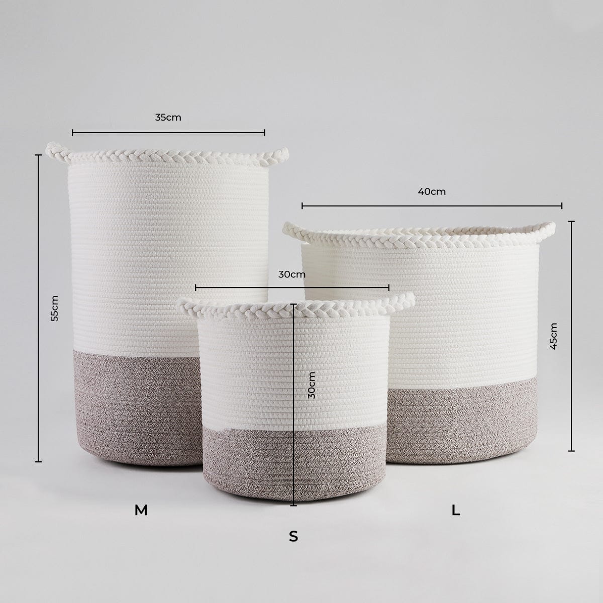 Plait Rope Storage Basket - Off White/Natural – DUSK