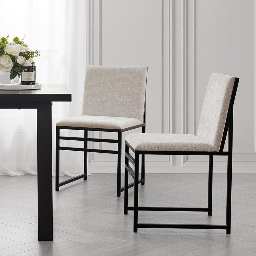 Rae Set Of 2 Dining Chairs - Chenille - Light Natural - DUSK