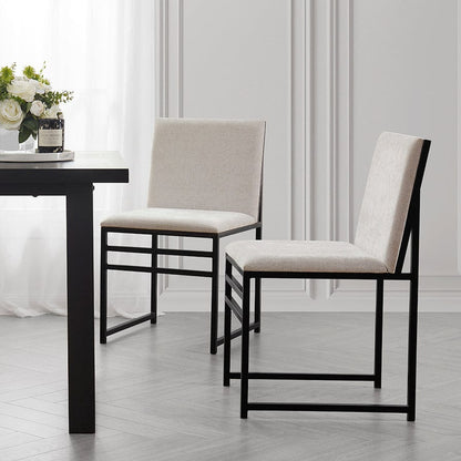 Rae Set Of 2 Dining Chairs - Chenille - Light Natural - DUSK