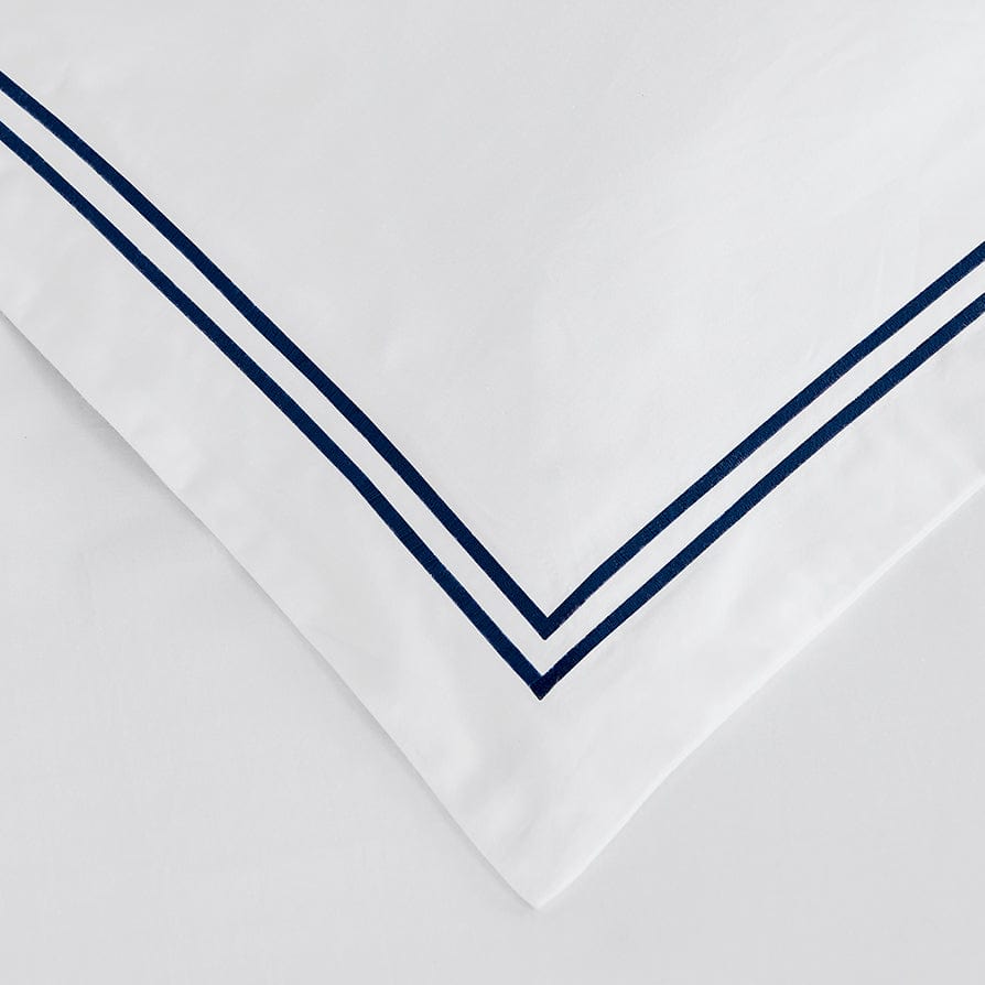 Regent Embroidered Duvet Cover 400 Thread Count Sateen Navy DUSK