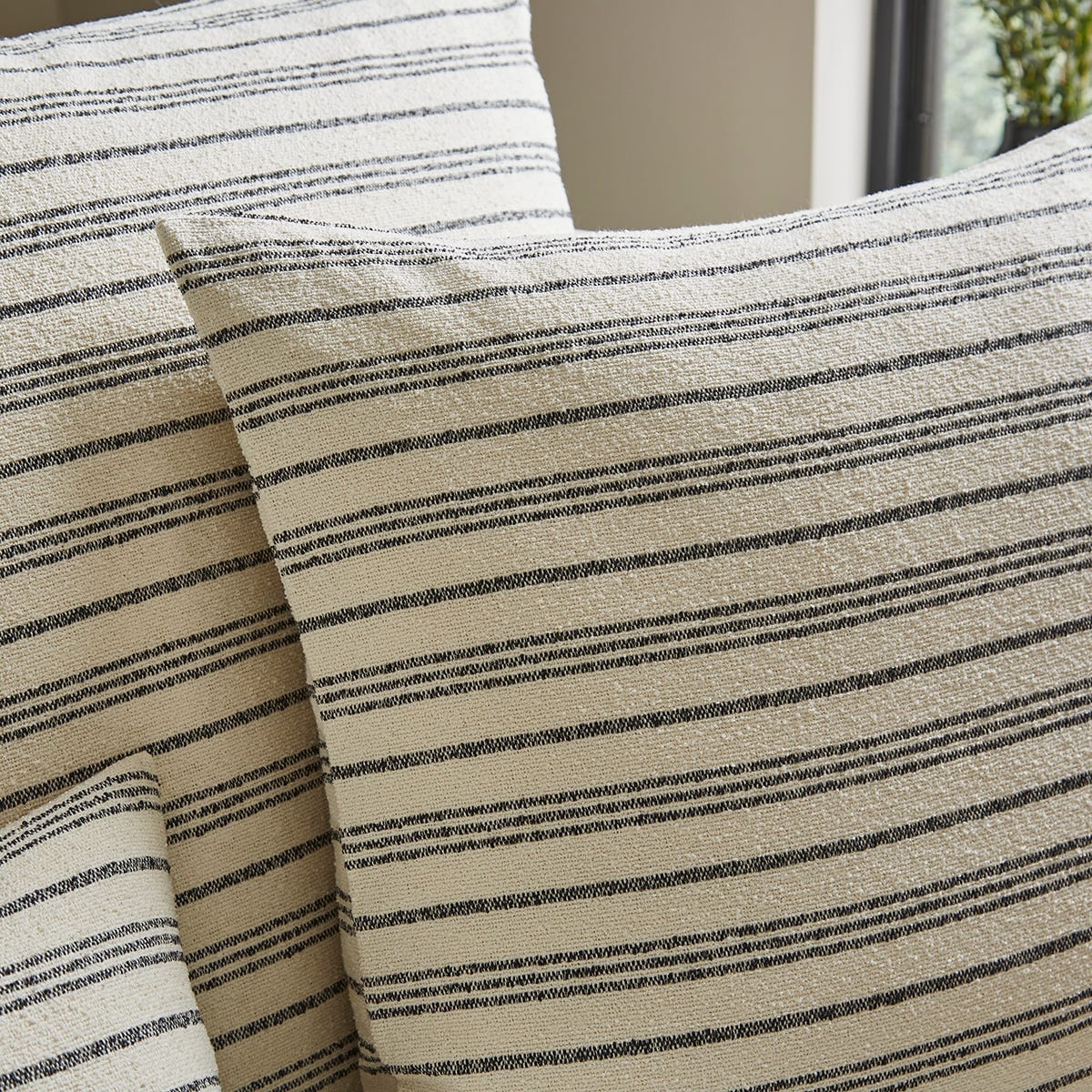Relaxed Stripe Sofa Cushion Cover - Charcoal - DUSK