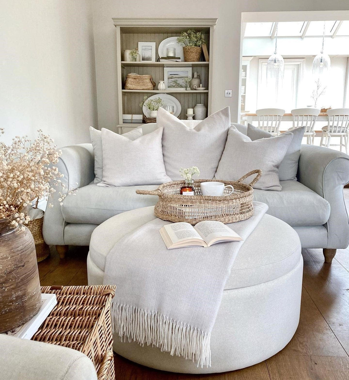 Round Storage Pouffe - Warm Natural - DUSK