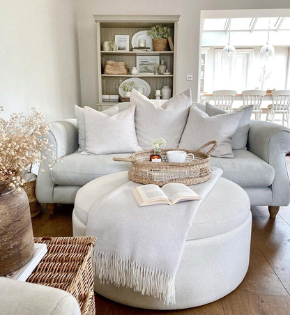 Round Storage Pouffe - Warm Natural - DUSK