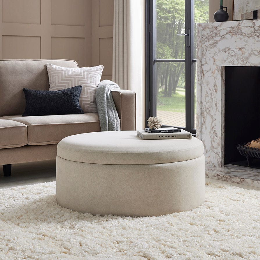 Round Storage Pouffe - Warm Natural - DUSK