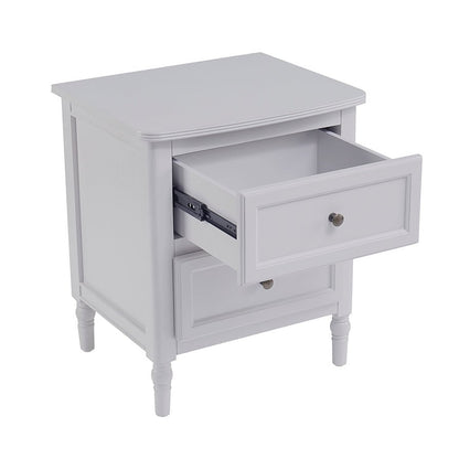 Ruby 2 Drawer Bedside Table - Washed Stone - DUSK