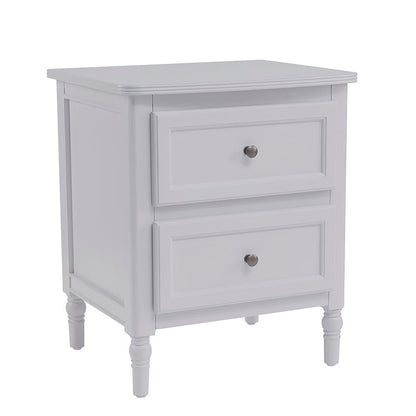 Ruby 2 Drawer Bedside Table - Washed Stone - DUSK