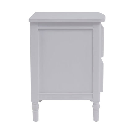 Ruby 2 Drawer Bedside Table - Washed Stone - DUSK