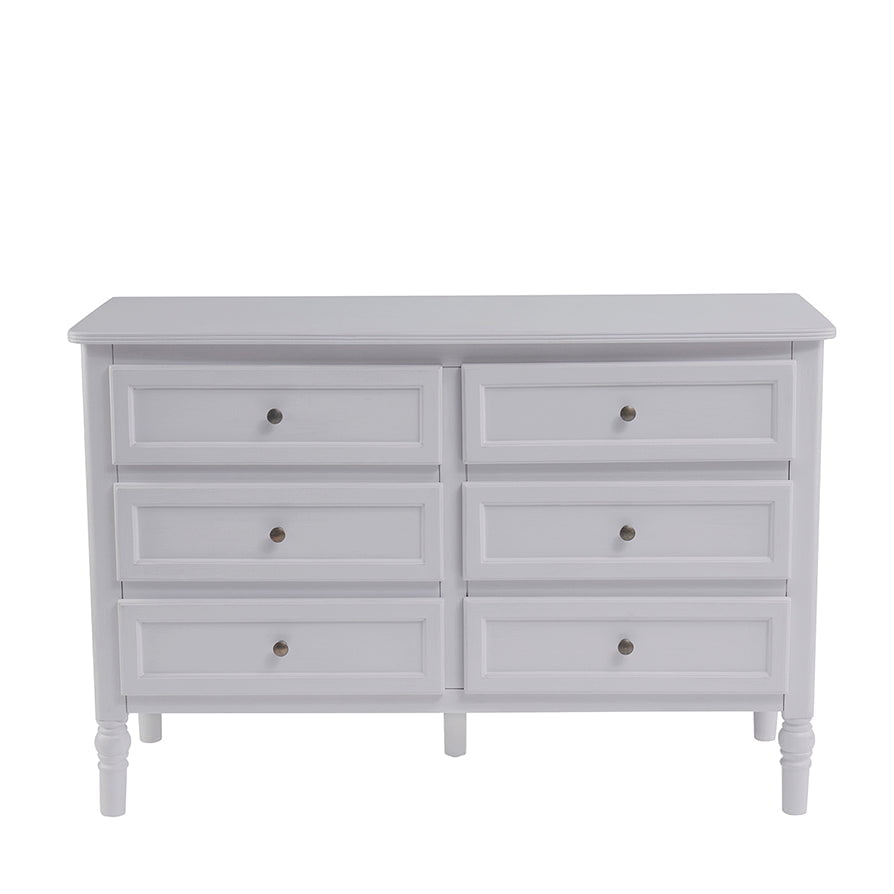 Ruby 6 Drawer Chest - Washed Stone - DUSK