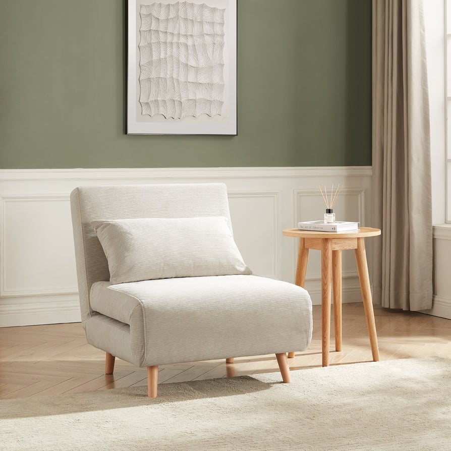 Seattle Single Click Clack Sofa Bed - Corduroy - Pebble - DUSK