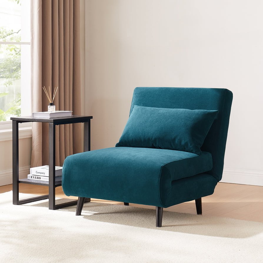 Seattle Single Click Clack Sofa Bed - Teal Blue - DUSK