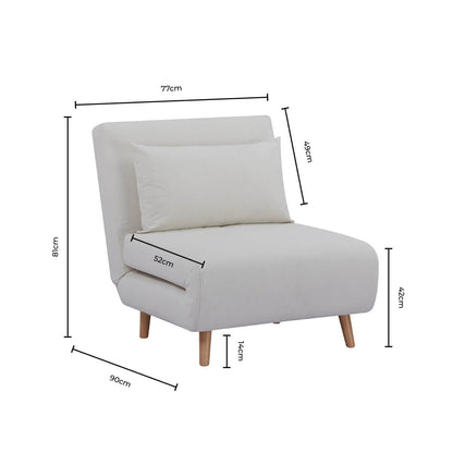 Seattle Single Click Clack Sofa Bed - Warm Natural - DUSK