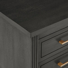 Sienna 2 Drawer Bedside Table - Black/Gold - DUSK