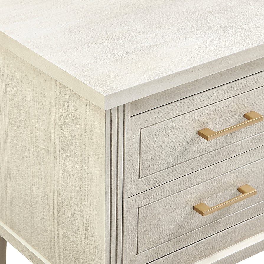 Sienna 2 Drawer Bedside Table - Natural/Gold - DUSK