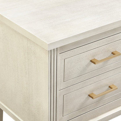 Sienna 2 Drawer Bedside Table - Natural/Gold - DUSK