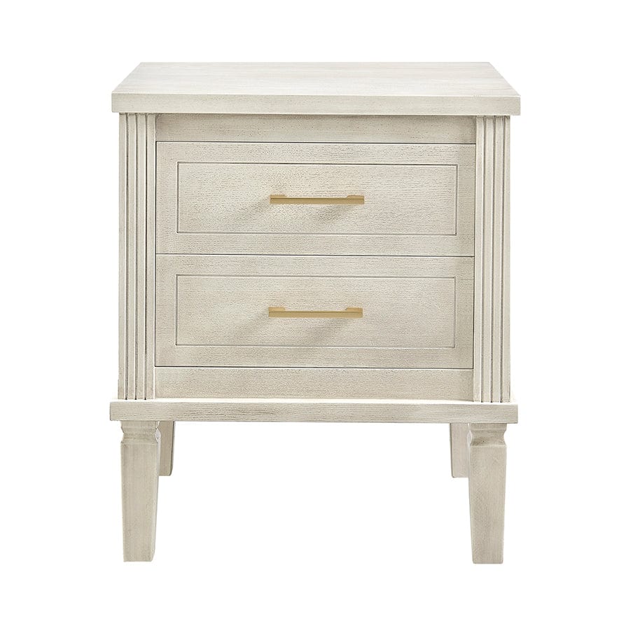 Sienna 2 Drawer Bedside Table - Natural/Gold - DUSK