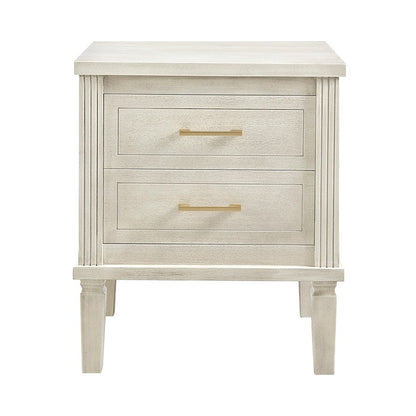 Sienna 2 Drawer Bedside Table - Natural/Gold - DUSK