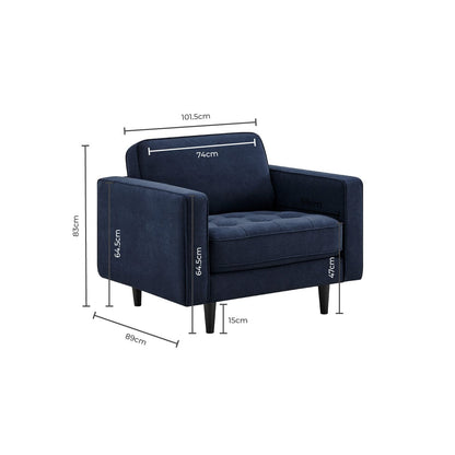 Sloane Loveseat - Dark Navy - DUSK