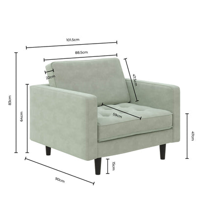 Sloane Loveseat - Light Sage - DUSK