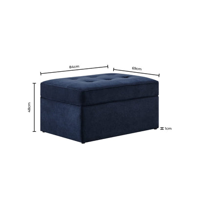 Sloane Pouffe - Dark Navy - DUSK